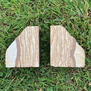 Vintage sandstone, natural organic book ends